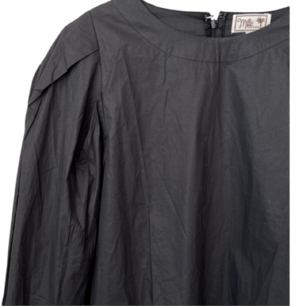 Mille Resort & Travel Lila Black Long Sleeve Cotton Top Size M - Picture 9 of 15